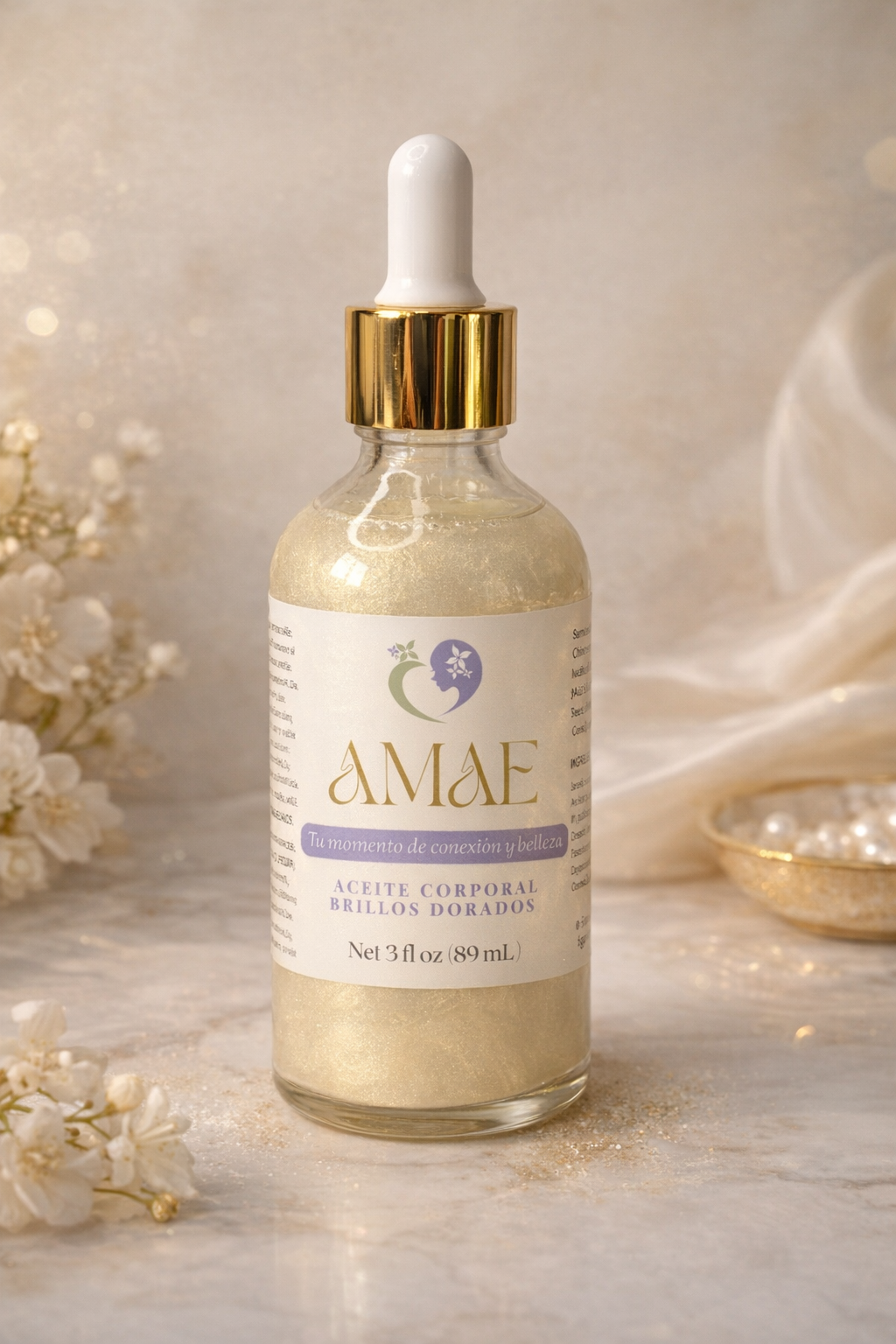 NUEVO SET DE MANTEQUILLA CORPORAL Y ACEITE CORPORAL BRILLOS DORADOS.