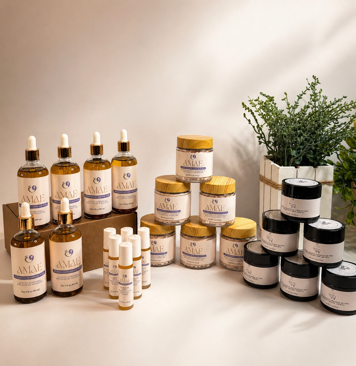 SET EMPRENDEDOR AMAE COSMETICOS NATURALES 24 PRODUCTOS.
