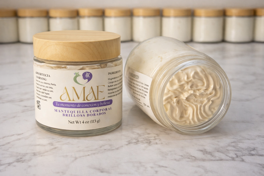 NUEVO SET DE MANTEQUILLA CORPORAL Y ACEITE CORPORAL BRILLOS DORADOS.