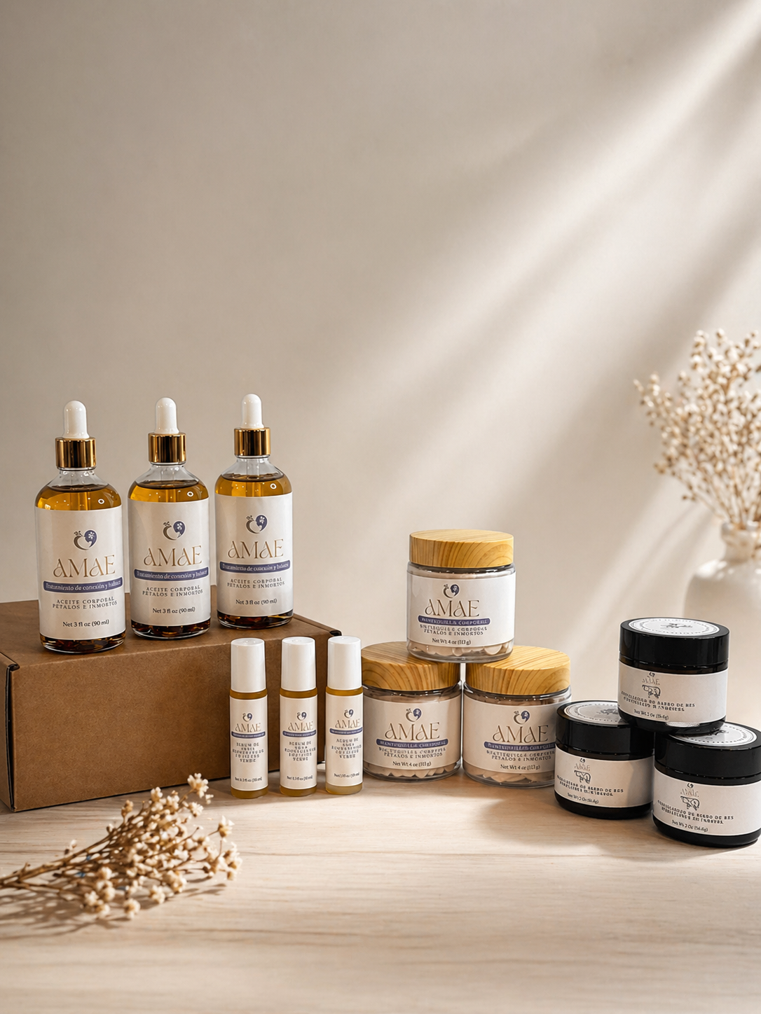 SET BASICO AMAE COSMETICOS NATURALES. 12 PRODUCTOS.