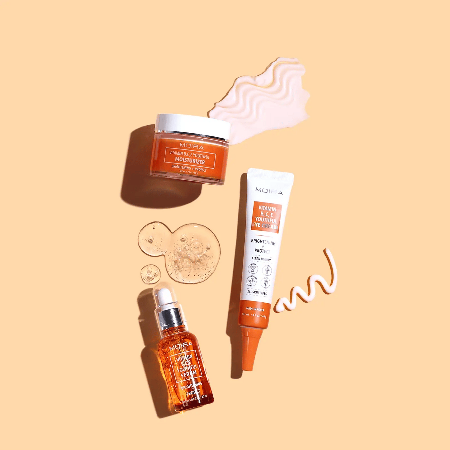 VITAMIN B,C,E YOUTHFUL SKINCARE BUNDLE (Set de cuidado de la piel con vitamina B,C,E).