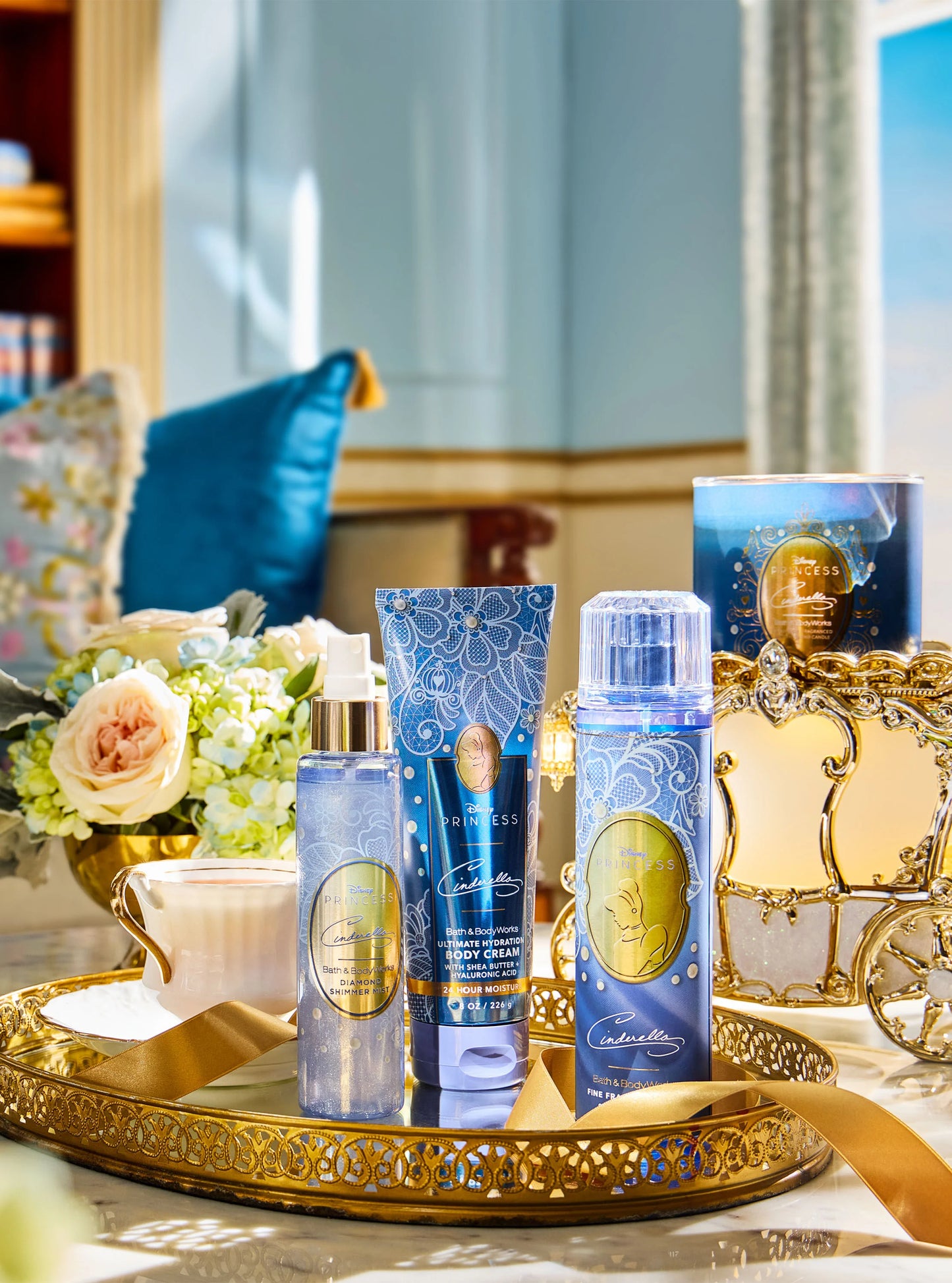 Cinderella Body Cream and  Fragrance Mist Set. (Set de crema corporal y fragancia para el cuerpo).