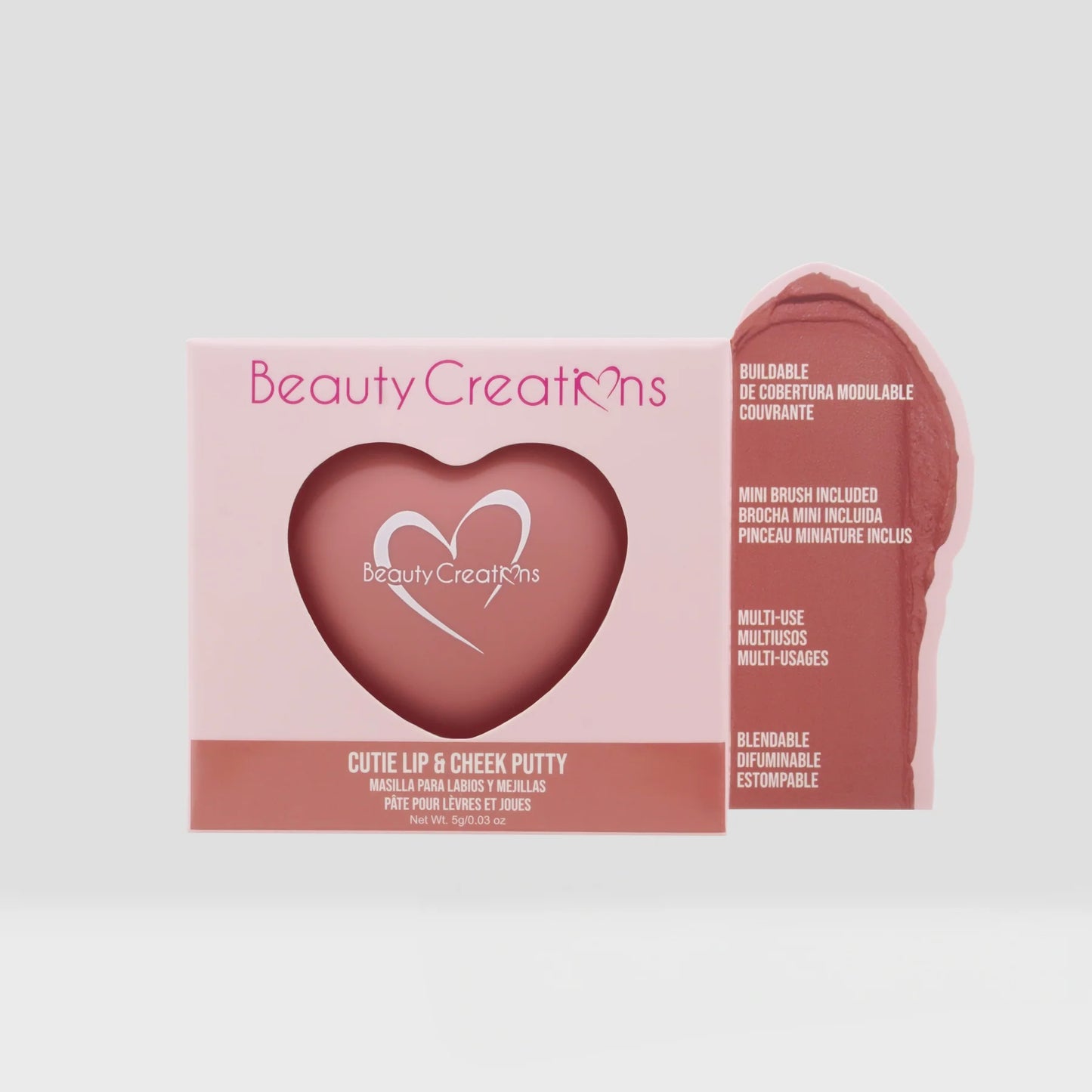 Cutie Lip & Cheek Putty w/ Brush Dusty Pink (Balsamo para labios y mejillas).