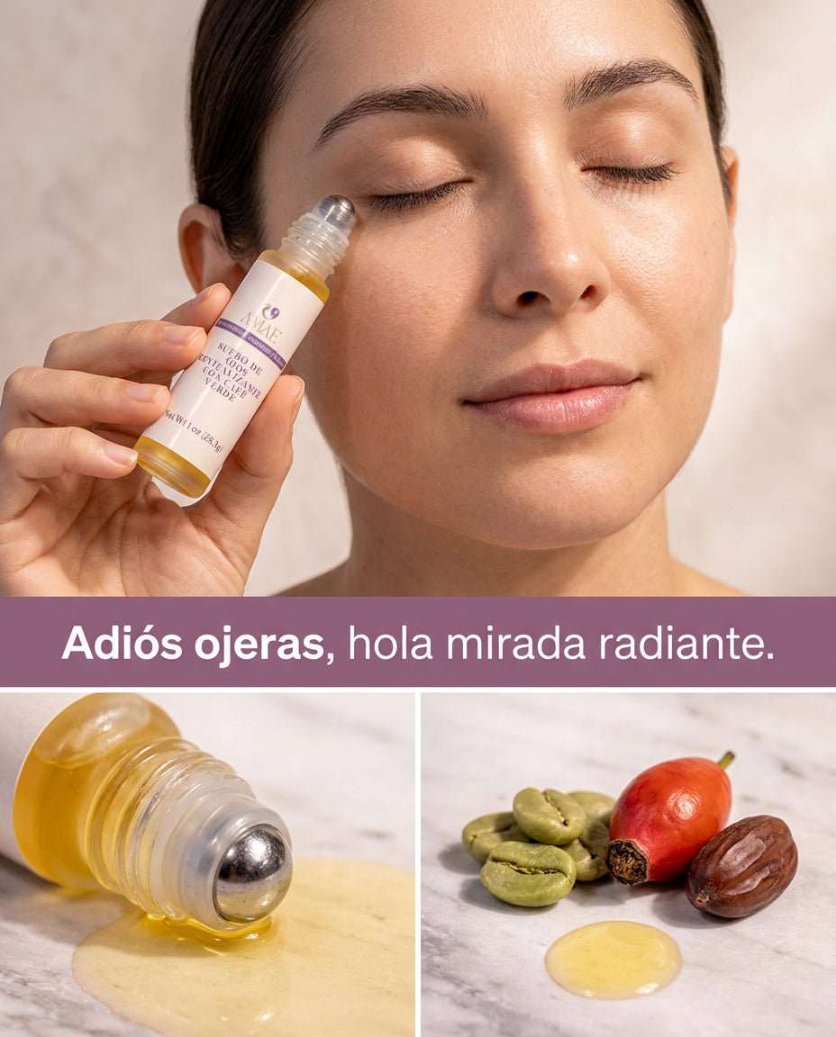 SUERO PARA EL CONTORNO DE LOS OJOS CON CAFE VERDE.
