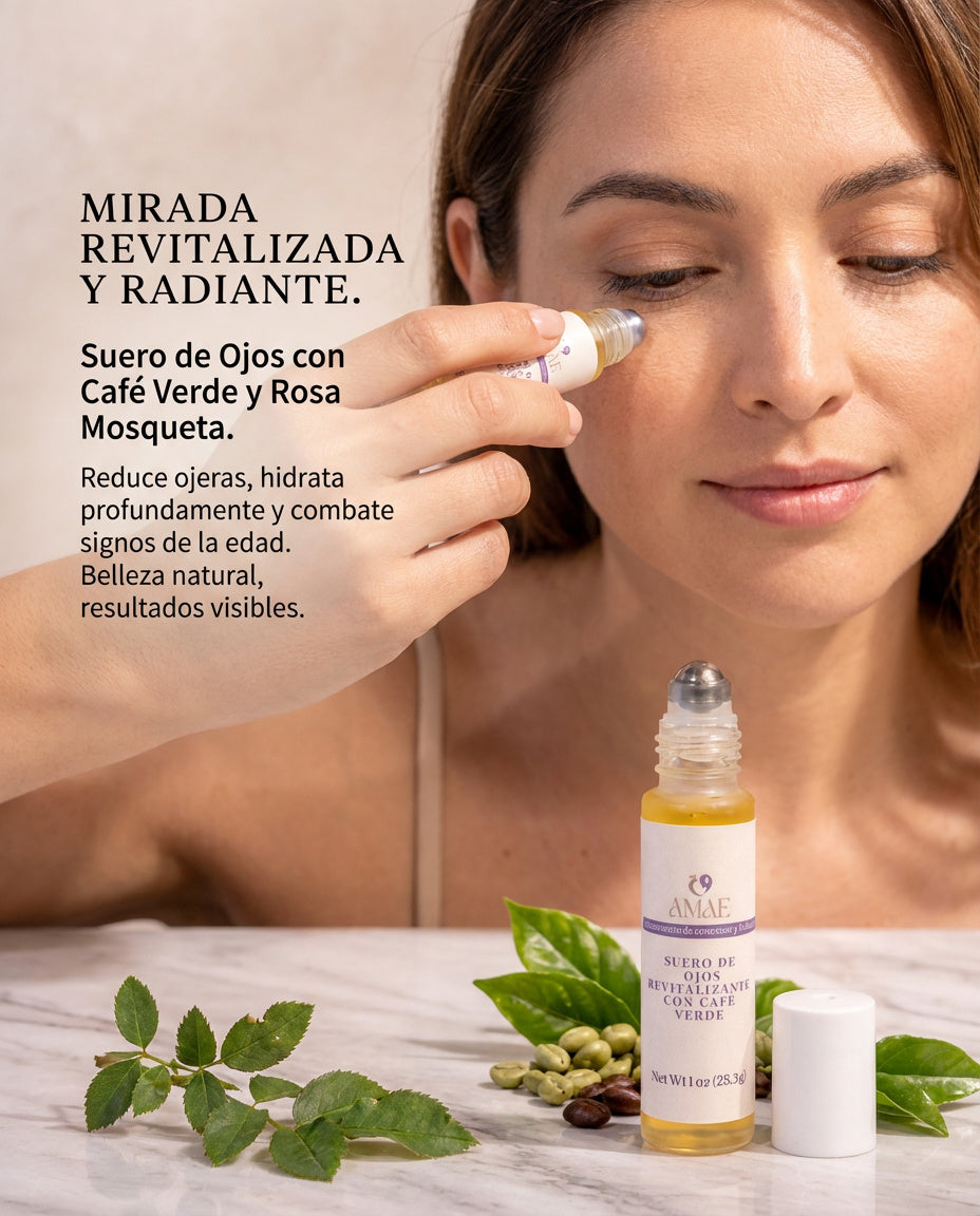 SUERO PARA EL CONTORNO DE LOS OJOS CON CAFE VERDE.