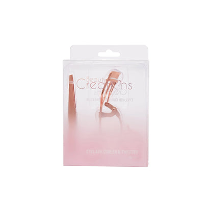 ROSEGOLD EYELASH CURLER AND TWEEZER SET (Set de encrespador y pinza para cejas)